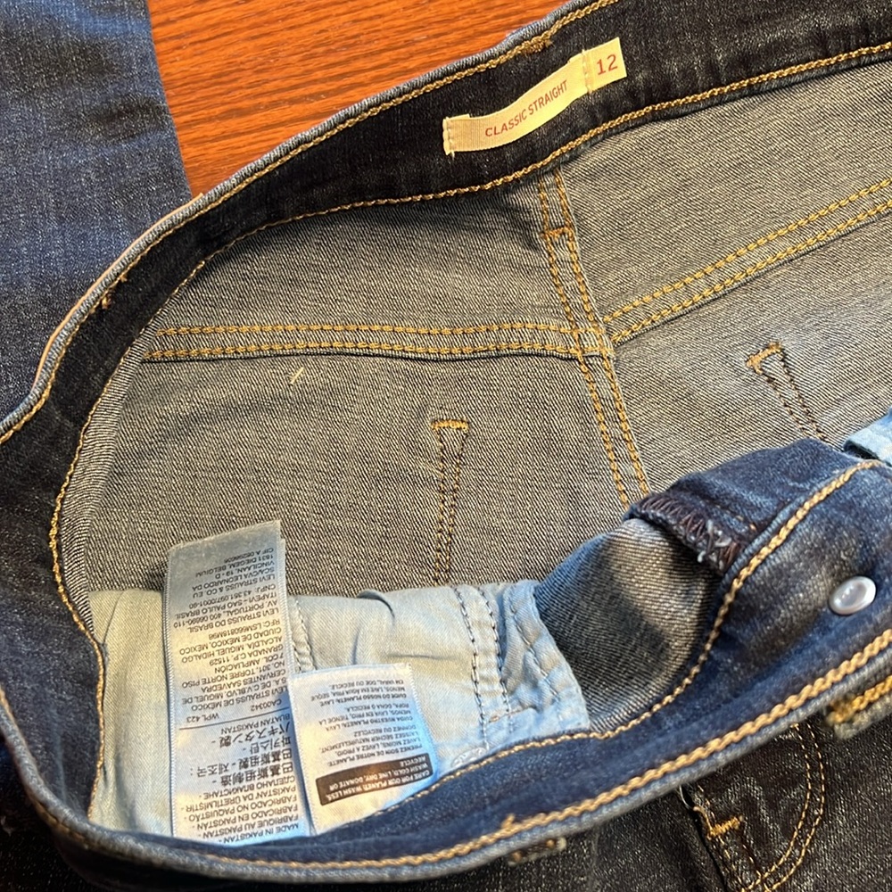 2 pair Levi’s denim jeans straight and bootcut size 12 / 31 #40 - Picture 3 of 7